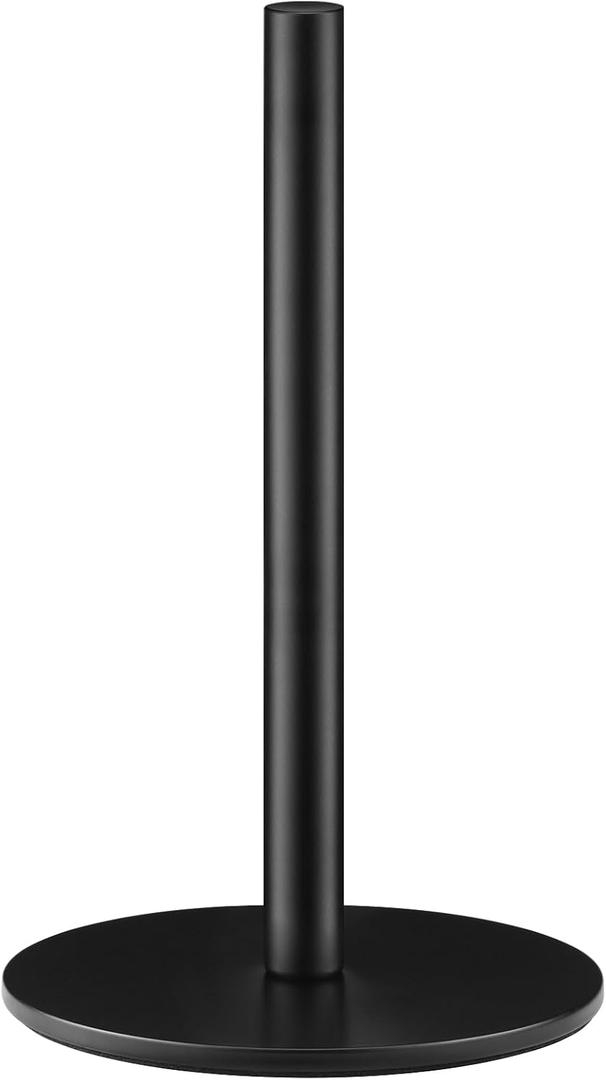 Black Paper Towel Holder, Countertop Paper Towels Holder, Premium Stainless Steel Paper Towel Holder Stand, Non-Slip Kitchen Paper Roll Holders with Weighted Base