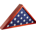 Juvale Large Flag Display Case for Burial Flag - 5 in. by 9.5 in. Memorial Case with Glass Front & Wall Mount, Cherry Wood Finish – Dimensions: 24.7 in. by 12.4 in. by 3.5 in.