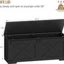 Hzuaneri 47" Storage Bench, Lift Top,225L/59Gal Storage Chest | Rustic Black, Farmhouse, FSC Wood, 330lb, Double Hinges Entryway, Bedroom, Living Room SB12104X