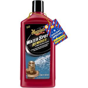 Meguiar's Water Spot Remover, Heavy Duty Water Spot Remover for Cars, Remove Water Stains and Polish Glossy Paint with a Versatile Clear Coat Safe Formula, 16 oz
