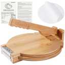 ZUJJAFY Tortilla Press 10 Inch Bamboo Tortilla Maker with 100 Parchment Paper, Mexican Tortillera Presser Homemade Tortillas Pataconera Dough Press