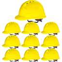 20 Pack 4 Pt. Suspension Hard Hat Bulk Safety Helmets Adjustable Ratchet Hard Hats, Vents & Sweat Cotton Brow Pad - ABS Construction Safety Helmets for Work Sites & Outdoor Labor