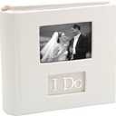Malden International Designs I Do With Photo Opening Cover & Memo Space Photo Album, 1-Up, 100-4x6, White