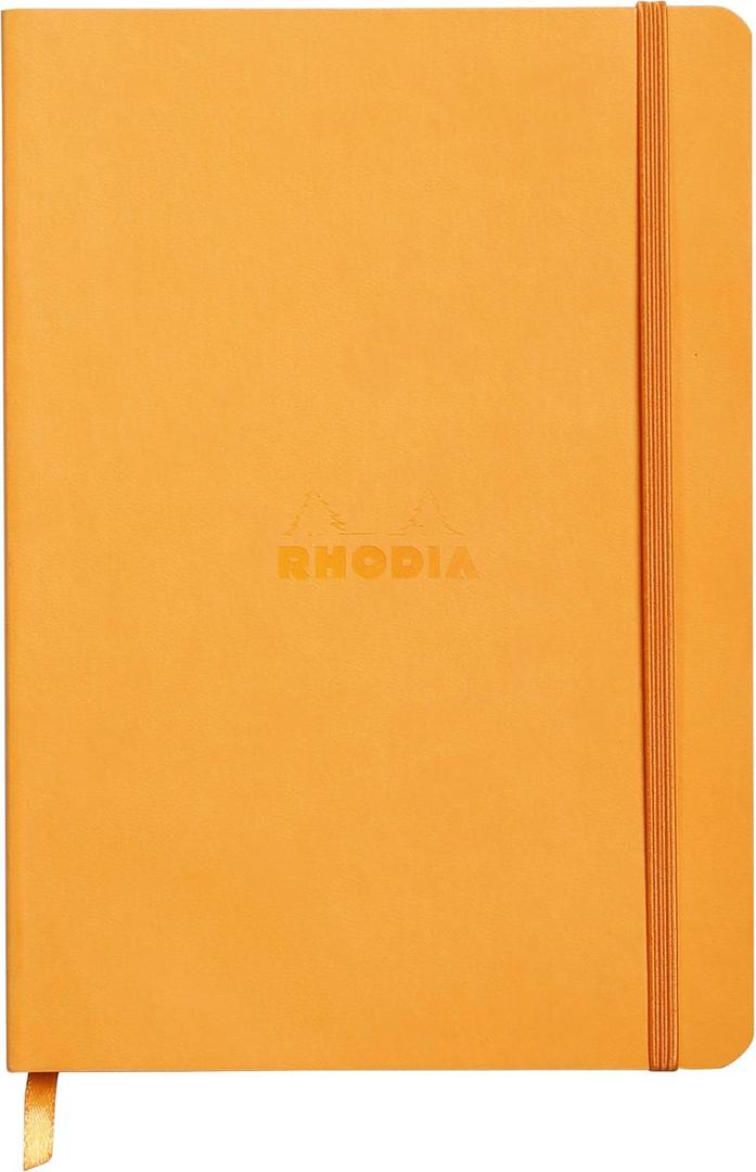 Rhodia Rhodiarama SoftCover Notebook - 80 Lined Sheets - 6 x 8 1/4 - Orange Cover (A5)