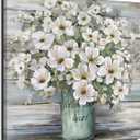 LAIART Bathroom Wall Decor Art Country Style Canvas Flower Pictures Print Farmhouse Vintage Artwork for Kitchen Bedroom living room (flower, 20"x 20")