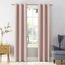 Sun Zero Easton Energy Saving Blackout Grommet Curtain Panel, 40" x 54", Blush Pink