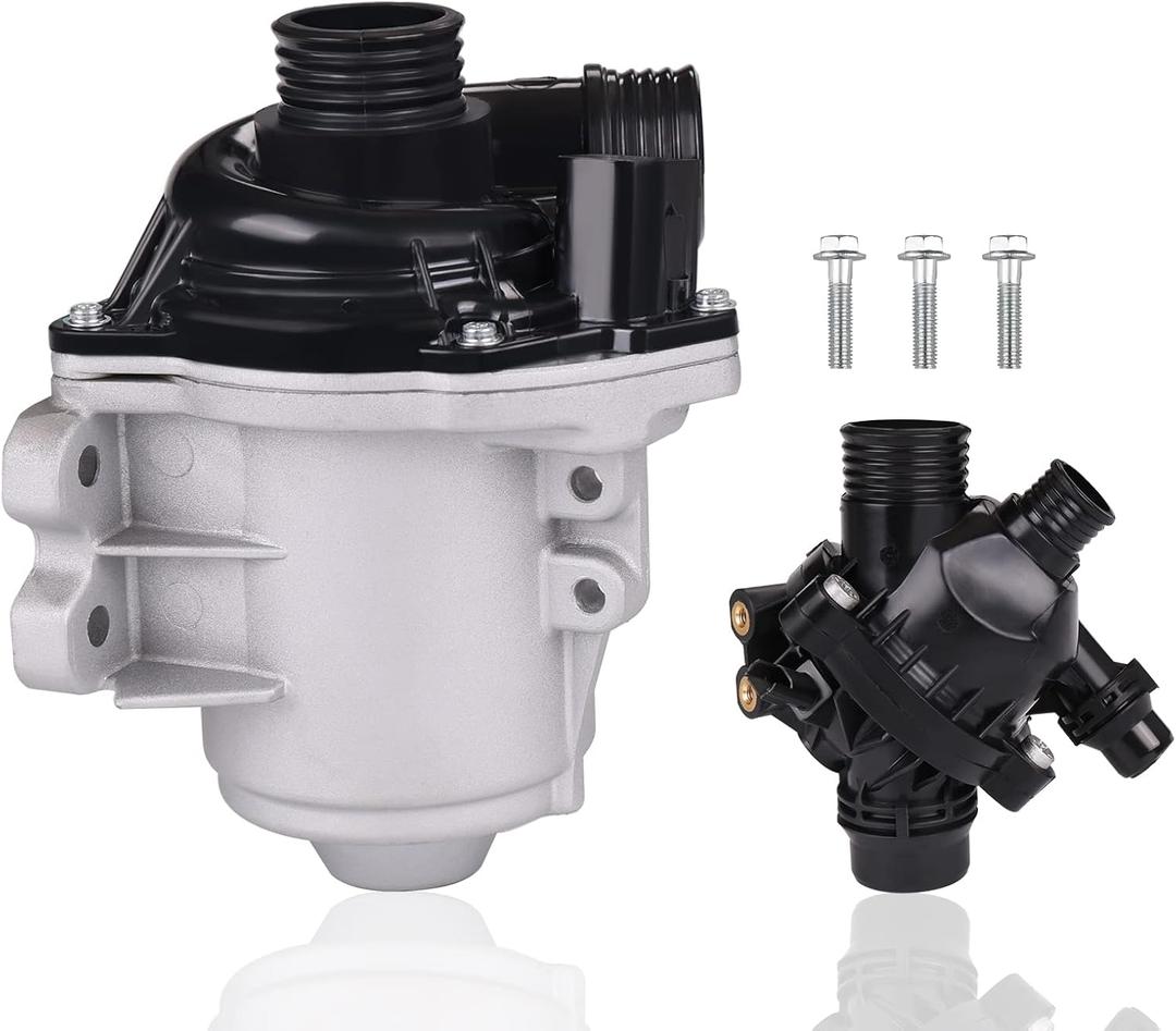 JDMON Replacement for Electric Engine Water Pump BMW 135i 135is 335i 335xi X3 X5 X6 535i 535xi Z4 E82 E90 E92 E93 F10 E60 E61 2008-2016 with Thermostat Replaces 11517588885 11517563659 11537536655
