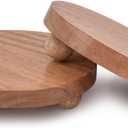 NIRMAN Display Stands Acacia Wood Farmhouse Decorative , Distressed Finish for Indoor Rustic Decorative Display Stand for Kitchen Counter Dcor ( 4" x 4" x 1.5") (Set of 2)