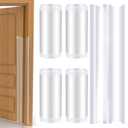 TrelaCo 12 Pcs Baby Proofing Door Pinch Guard, Hinge Cover, Door Edge & Corner Guards Protector for Kids Finger Safety, Heavy Duty Jam Shield, Translucent