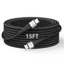 Extra Long USB C to USB C Cable 15FT 100W, USB C Charger Cable Fast Charging Cord Braided, Type C Cable for iPhone 17 16 15/15Plus/15Pro/Max, MacBook Pro/Air, iPad Pro/Air/Mini, Samsung, Pixel, Laptop
