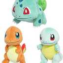 Set of 3 Sanei Pokemon PP17 Bulbasaur, PP18 Charmander, PP19 Squirtle Stuffed Plush