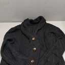 Men's Cable Knit Cardigan Sweater Shawl Collar Loose Fit Long Sleeve Casual Cardigans Black, XXL