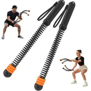 Adjustable Weighted Ropeless Battle Ropes with 6 Weight Rings, Heavy Duty Cordless Battle Rope for HIIT & Cardio Full-Body Workout, Non-Slip Spiral Handles, Home Gym Equipment for Women & Men