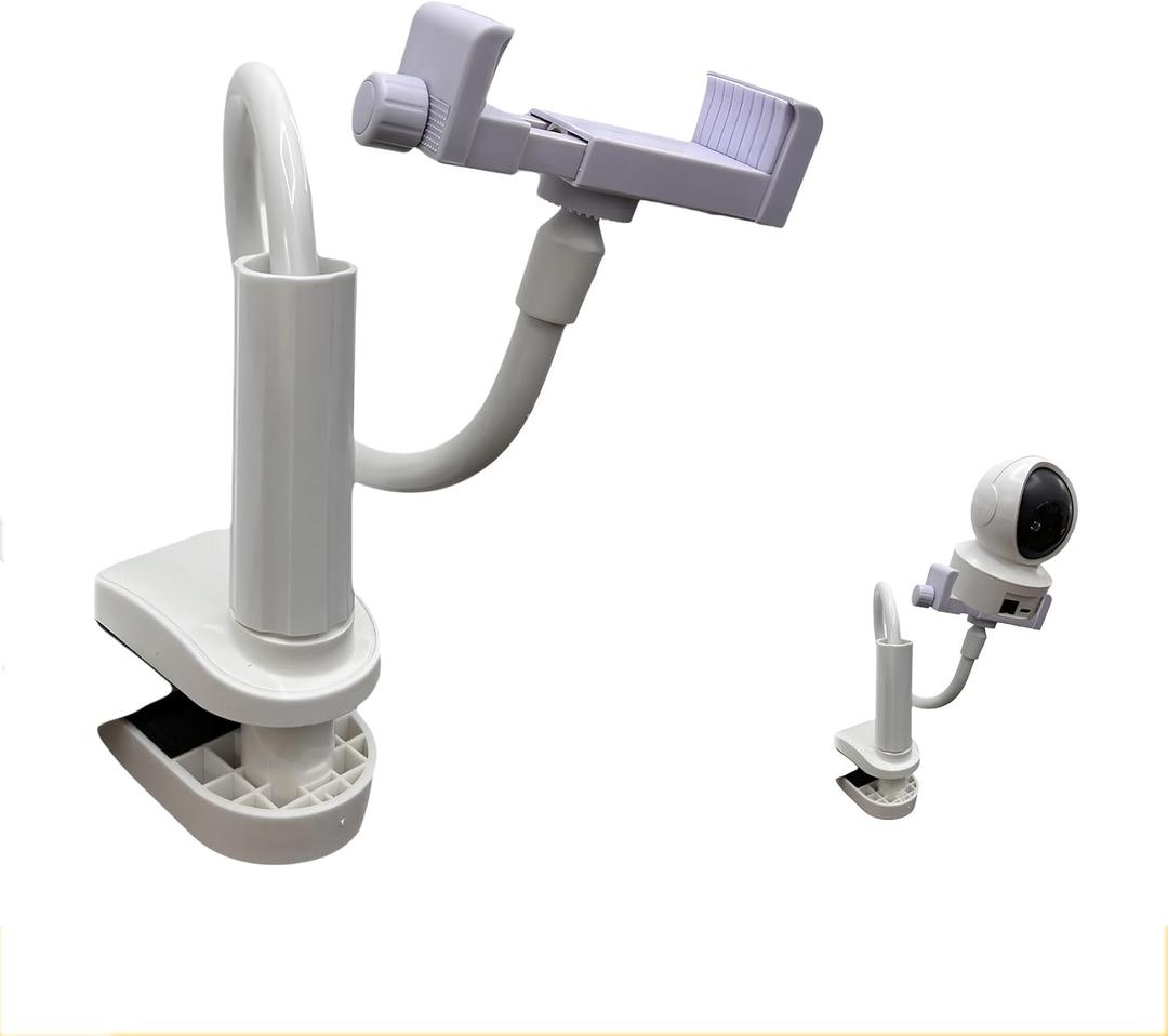 Baby Monitor Holder, 43.5 in Long Flexible Arm with Strong Clamp for Crib, Furniture (19.67in)