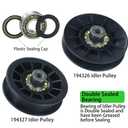 2 Pack 532194326 Idler Pulley with 532194327 Idler Pulley 532130969 Belt 1/2x92 Replaces 194326 194327 for Husqvarna YTH24V48 YTH24K48 YTH2348 YTH21K46 YTH20K46 YTH1542XP LGT2654 Tractors