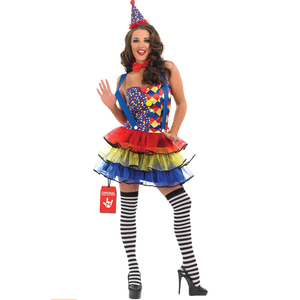 fun shack Clown Costume for Women, Colorful Clown Outfit, Fun Clown Attire for Parties and Events, Dress Up, Size XXL