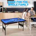 54" Folding Pool Table, 4 in 1 Multi Game Table, Folding Portable Billiards Game Table Set with Ping Pong, Hockey, Pool, and Ringtoss, for Indoor, Game Room, Office