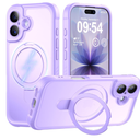 MOCCA Design for iPhone 17 Case, Compatible with Magsafe [Premium Invisible Magnetic Ring Stand] [Military Drop Protection] Full Camera Guard Translucent Matte Slim Phone Cover 6.3",Lavender Purple
