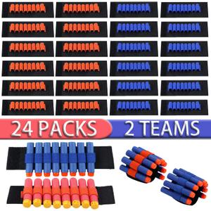 Laoppoc Compatible with Nerf Guns Bullets Darts, 24 PCS Wrist Ammo Holder Party Supplies Favors Toy Gun Accessories EVA Soft Bullets Wrist Strap Band Belt Fit for Nerf N-Strike Elite Series Blasters