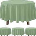 3Pcs Sage Green Plastic Tablecloths Round Light Green Tablecloth Waterproof Disposable Round Sage Table Cover for Birthday Bridal Wedding Baby Shower Party Decorations,84Inch