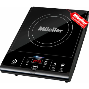 Mueller RapidTherm Portable Induction Cooktop,1800W Single Burner Hot Plate with 8 Power Levels, 8 Temperature Settings, 4 Presets, 4-Hour Timer, Auto Shut-Off & Child Lock for RV, Dorm, Small Kitchen