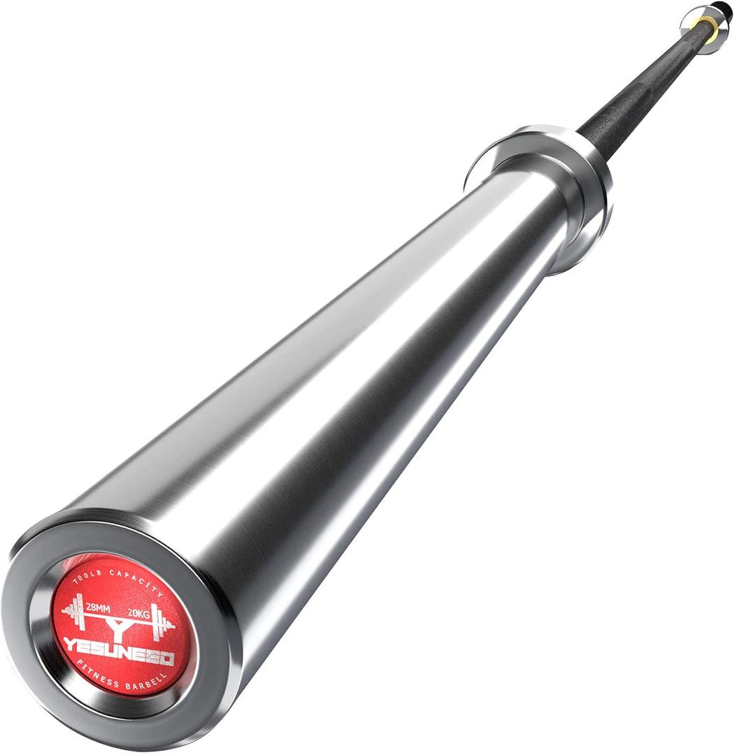 Olympic Barbell Bar Curl Bar 4ft, 5ft, 6ft 7ft for Strength Training, Weightlifting Bar Bench Press Bar for Home GYM (Black-700LBS)