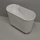 Supteron Bathroom Trash Can with Lid 3.2 Gallon Narrow Trash Can Small Plastic Trash Bin 12 Liter Rectangular Plastic Garbage Can with Press Type Lid for Bedroom Bathroom Milk White