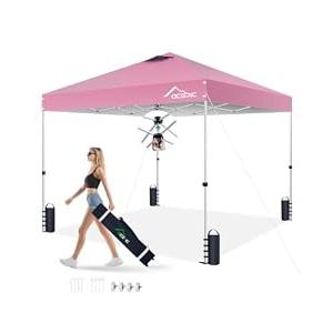 Acepic 10x10 Pop Up Canopy Tent, Easy Setup Portable Shelter, Pink, 10 * 10