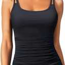 Women Tankini Swim Top Only - Tummy Control Swimsuit Bathing Suit Top, Size: XS