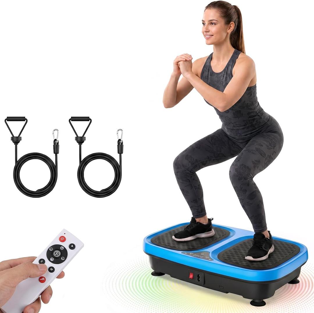 NEWBULIG Vibration Plate, Whole Body Workout, Vibrating Platform with LED Touch Screen & Pull Ropes for Weight Loss & Muscle Toning