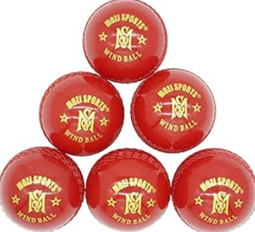 MARIB Wind Cricket Balls - Indoor & Outdoor Soft Training Cricket Ball for Coaching Practice (Red)