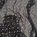 Honganda Sexy Women's Sheer Mesh Pearl Rhinestone Cover Up Dress Beach Swimwear Bikini Bathing Suit Coverups (Black) XL 