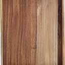 MAONAME Extra Large Ottoman Tray, 22 x 18 inches Acacia Wooden Serving Tray for with Handles,Farmhouse Wooden Decorative Trays, Coffee Table Trays for Living Room, Countertop, Charcuterie (Brown)