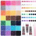 32000Pcs Rhinestones Bedazzling Kit with Tools, 3mm Color Resin Rhinestones for Bedazzling, Flatback Resin Gems for Crafts, Bedazzler Kit for Clothing Shoes DIY Face Makeup Tumblers