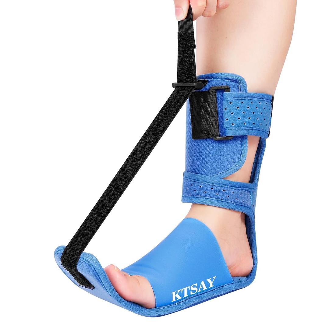 Upgrade Plantar Fasciitis Night Splint & Relief Brace with Adjustable Straps - Support for Achilles Tendonitis, Heel Spur Pain, Day & Night Use