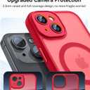 CANSHN Magnetic for iPhone 14 Plus Case, Upgraded [Full Camera Protection] [Compatible with MagSafe] [Translucent Matte] Shockproof Protective Phone Case for iPhone 14 Plus 6.7" - Red