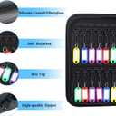 Portable Zippered Key Organizer, Waterproof Fireproof Key Case with 24 Key Hooks and Tags,Portable Key Storage for Rental Management Real Estate Sales Hotel Executives and Car Service(24 keys)