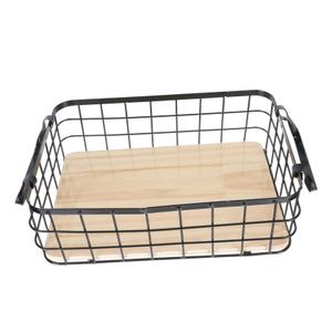 MAGICLULU 1Pc Black Iron Storage Basket with Two Handles Multi Functional Decorative Wire Basket for Home Organization Picnic and Desktop Storage, 
Product Dimensions	8.66"D x 12.6"W x 4.33"H