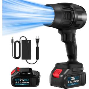 Saker Cordless Leaf Blower Portable Dust Cleaner Handheld Lightweight Blowers 180000 RPM with Adjustable Speed for Patio Cleaning, Drying,Camping Gifts 2 Batteries BF170 Black