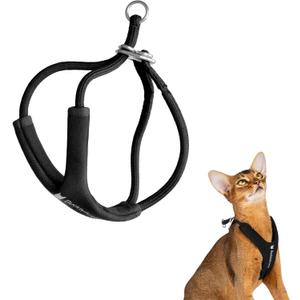 Escape Proof Y Shape Cat Harness Anti-Choke Buckle Adjustable Comfortable Padded Cat Vest Harness Anti Escape Cat Rope Harness for Kitten (Black, S)