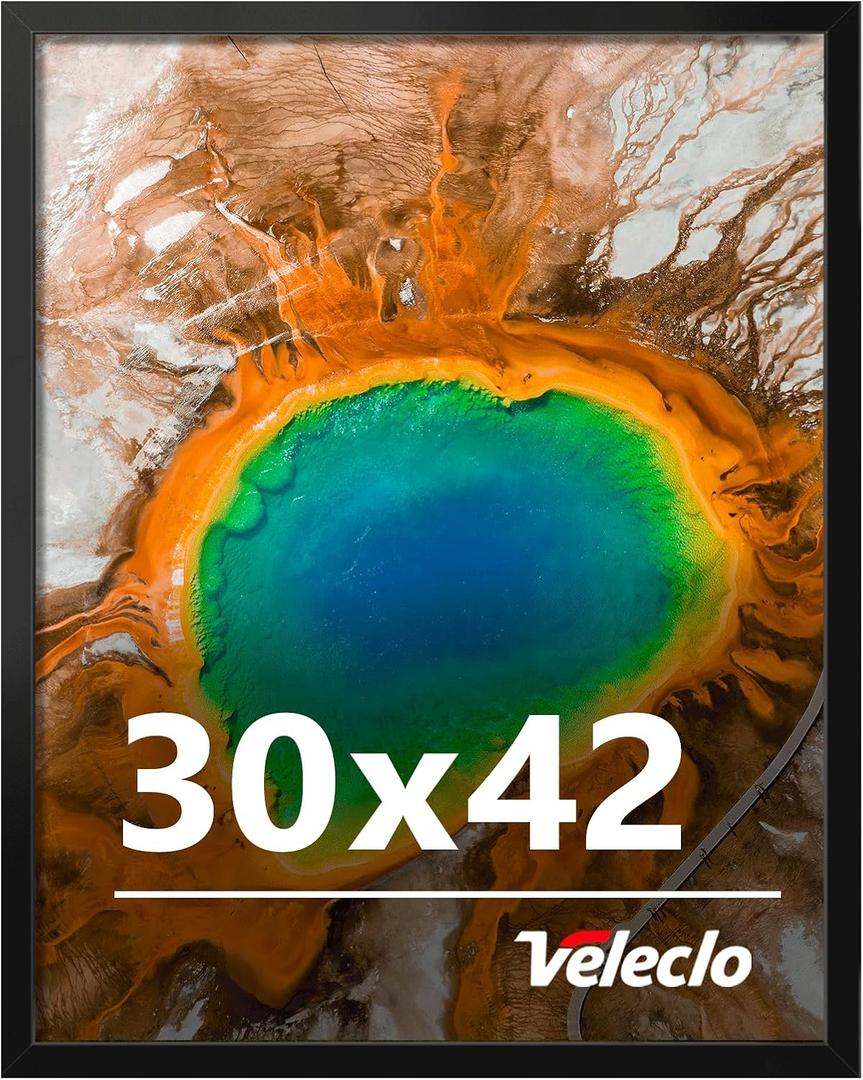30x42 Picture Frame for Wall Display, 30x42 Black Picture Frame with Shatter Resistant Plexiglass, Stable and Sturdy 30 x 42 Poster Frame for Wall Display, Handpicked Gift Collection, 1 Pack