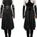 Adult Tano Costume Cospaly Outfits Cosplay Womens SW Uniform Headpiece Halloween Fullset (XL)