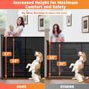 Retractable Baby Gates for Stairs, 78" Wide Retractable Dog Gate Pet Gate, 34" Extra Tall Child Safety Gate Toddler Mesh Gate with Support Rods for Doorways, Hallways, Deck, Porch, Indoor, Outdoor