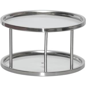 Dial Industries Lazy Susan Stainless Steel Turntable Organizer for Pantry, Cabinet, Countertop, 2 Tier