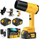 Leaf Blower Cordless, Handheld Leaf Blower with 2 X 4.0Ah Battery and Charger, Snow Blower with 6 Speed Modes, Lightweight Blowers for Lawn Care, Patio, Yard, Blowing Snow, Leaves, Dust-Yellow