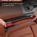 Pair of Car Console Organizer Storage, Car Seat Accessories, Car Seat Gap Filler Organizer Fit Sedan SUV Truck Brown