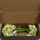 Floroom Ranunculus Artificial Flowers 18 Pcs Green Faux Silk Mini Ranunculus Bulk Fake Wedding Filler Flowers for DIY Bouquets, Centerpieces, Bridal Shower Decorations & Arrangements