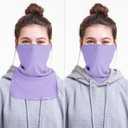 Neck Gaiters for Men Women, Winter Neck Warmer Windproof Face Mask Scarf for Cold Weather Outdoor Sports (Purple+printed Purple)