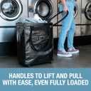 CleverMade Hauler Rolling Tote Bag, 90L Collapsible Portable Shopping Cart with Wheels for Groceries, Laundry, Organization