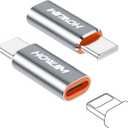 8 Pin to USB C Adapter 2 Pack,27W PD Fast Charging 480Mbps Data Transfer,Type C to 8 Pin Converter Compatible with Phone 15/16/17 Series,Pad Pro,G-alaxy,Not for Headphones/OTG/Flash Drive/Pencil Gray